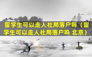 留学生可以走人社局落户吗（留学生可以走人社局落户吗 北京）